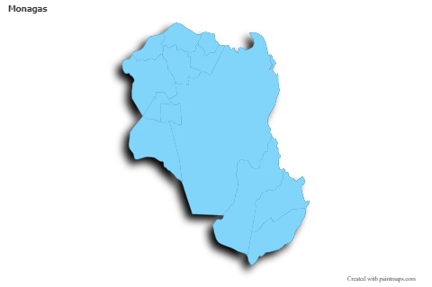 Contoh Peta untuk Monagas (biru,garis luar,bayangan)
