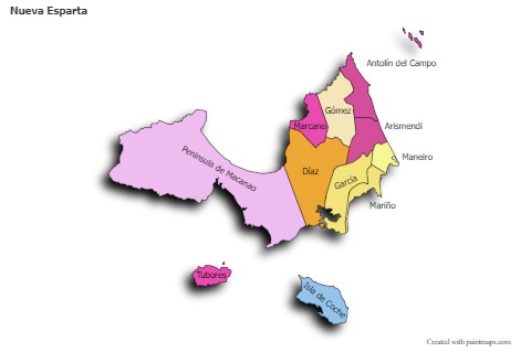 Sample Maps for Nueva Esparta (colored,shadowy)