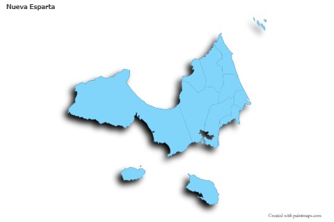 Sample Maps for Nueva Esparta (blue,outline,shadowy)