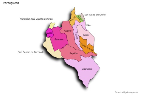 Sample Maps for Portuguesa (colored,shadowy)