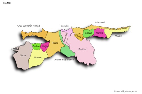 Sucre için Örnek Haritalar (renkli,gölgeli)