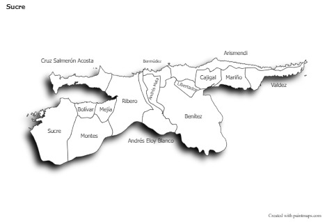 Sucre için Örnek Haritalar (siyah-beyaz,gölgeli)