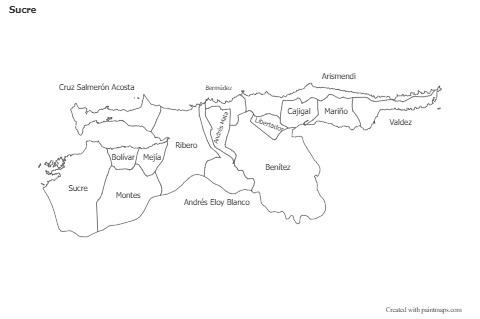 Sucre için Örnek Haritalar (siyah-beyaz)