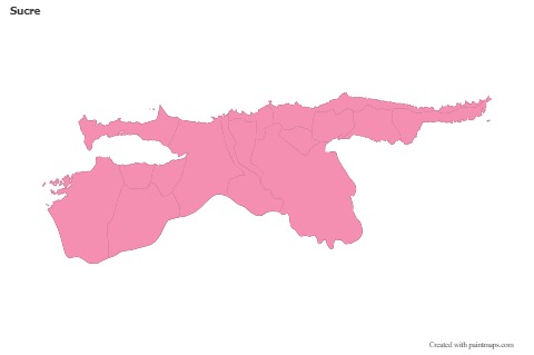 Sucre için Örnek Haritalar (pembe,anahat)