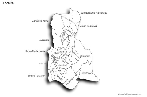 Sample Maps for Táchira (black-white,shadowy)
