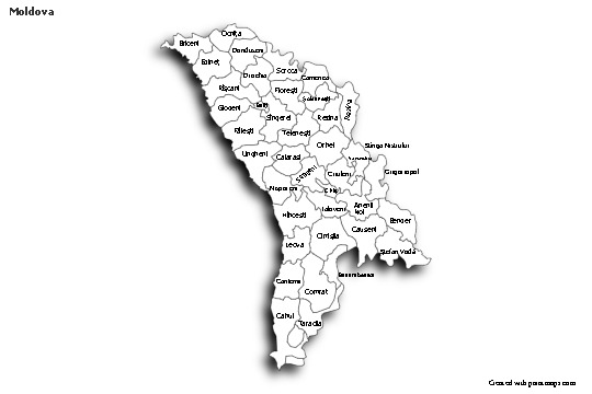 Sample Maps for Moldova (black-white,shadowy)
