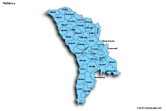 Sample Maps for Moldova (blue,shadowy)