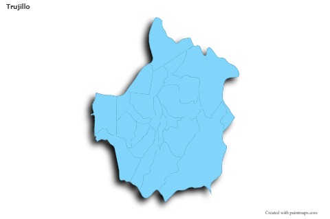 Contoh Peta untuk Trujillo (biru,garis luar,bayangan)