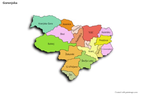 Sample Maps for Gorenjska (colored,shadowy)