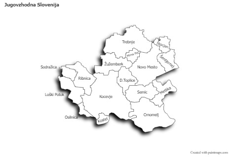 Contoh Peta untuk Jugovzhodna Slovenija (hitam-putih,bayangan)
