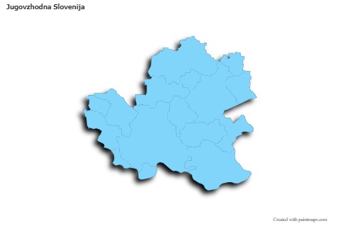 Contoh Peta untuk Jugovzhodna Slovenija (biru,garis luar,bayangan)