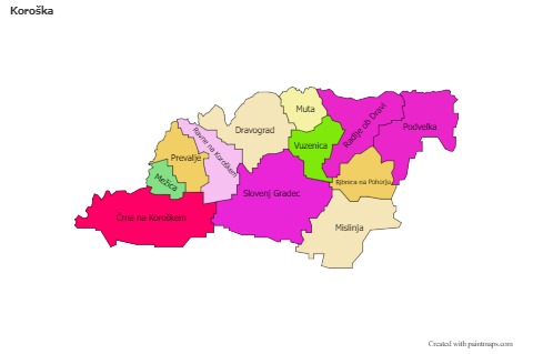 Sample Maps for Koroška (colored)