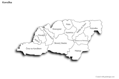 Sample Maps for Koroška (black-white,shadowy)