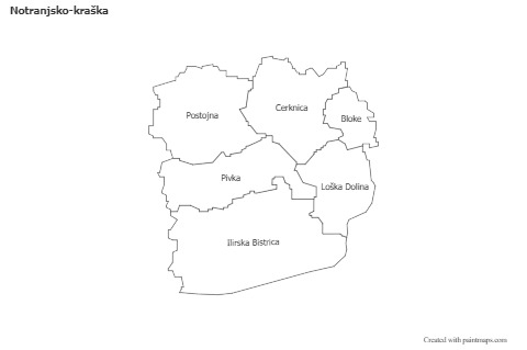 Contoh Peta untuk Notranjsko-kraška (hitam-putih)