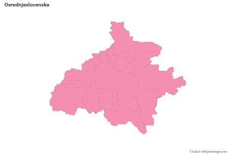 Contoh Peta untuk Osrednjeslovenska (merah jambu,garis besar)