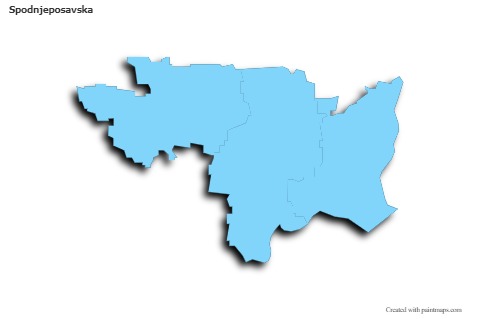Contoh Peta untuk Spodnjeposavska (biru,garis luar,bayangan)