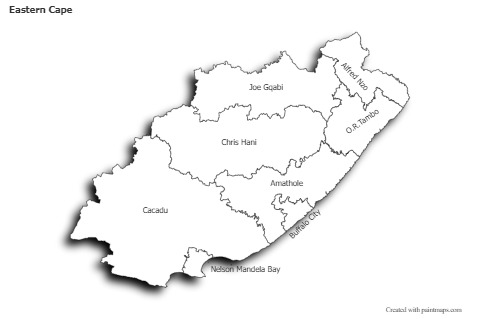 Sample Maps for Eastern Cape (black-white,shadowy)