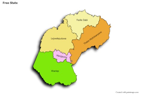 Sample Maps for Free State (colored,shadowy)