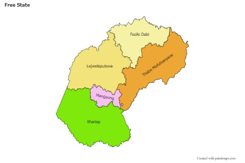 Sample Maps for Free State (colored)