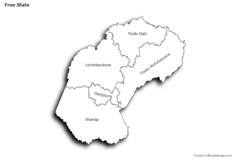 Sample Maps for Free State (black-white,shadowy)