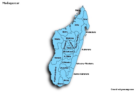 Sample Maps for Madagascar (blue,shadowy)