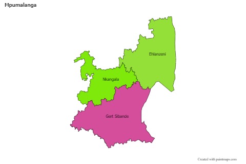 Contoh Peta untuk Mpumalanga (berwarna)