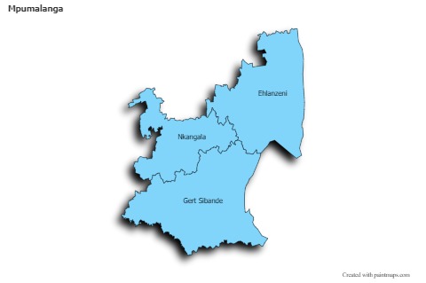 Contoh Peta untuk Mpumalanga (biru,bayangan)