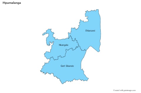 Contoh Peta untuk Mpumalanga (biru)