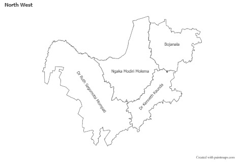Contoh Peta untuk North West (hitam-putih)