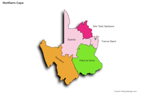 Sample Maps for Northern Cape (colored,shadowy)
