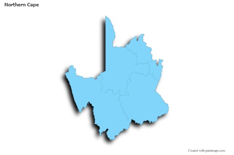 Sample Maps for Northern Cape (blue,outline,shadowy)