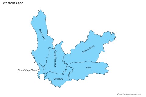 Mapas de muestra para Western Cape (azul)