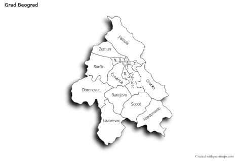 Sample Maps for Grad Beograd (black-white,shadowy)