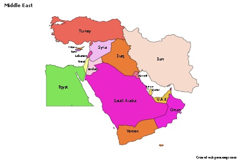 Sample Maps for Middle East (colored)