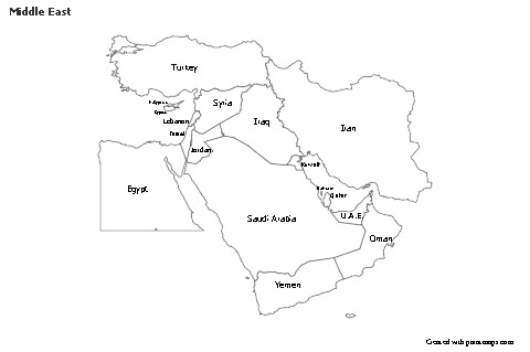 Sample Maps for Middle East (black-white)