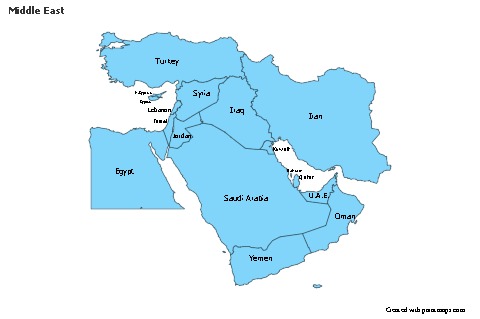 Sample Maps for Middle East (blue)