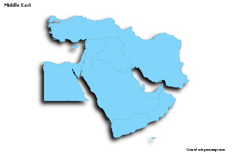 Sample Maps for Middle East (blue,outline,shadowy)