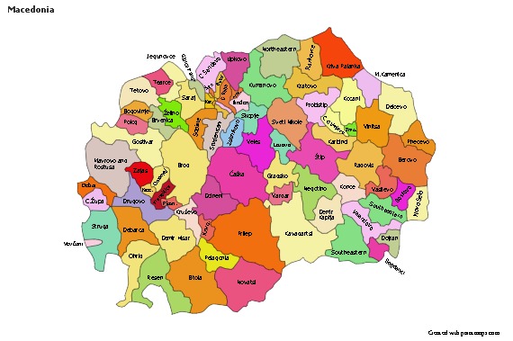 Contoh Peta untuk Makedonia (berwarna)