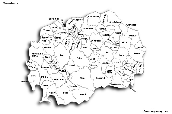Contoh Peta untuk Makedonia (hitam-putih,bayangan)