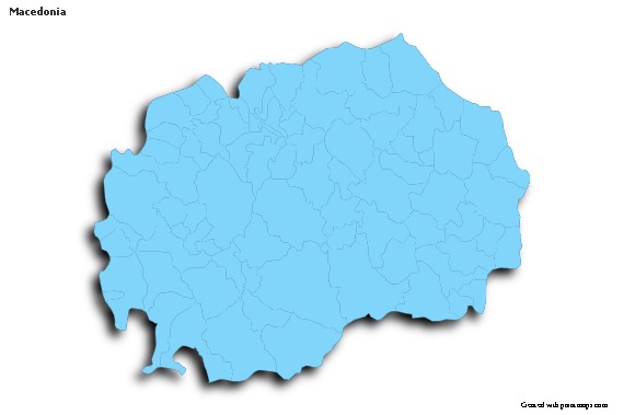 Contoh Peta untuk Makedonia (biru,garis luar,bayangan)