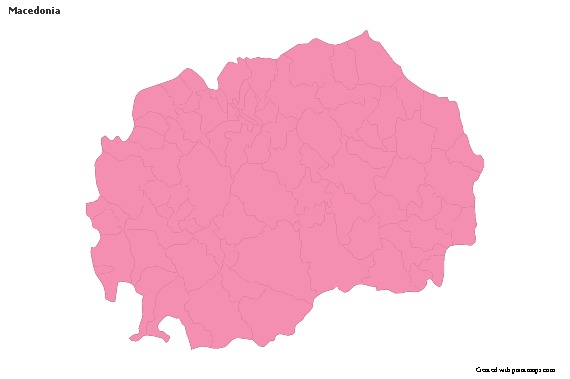 Contoh Peta untuk Makedonia (merah jambu,garis besar)