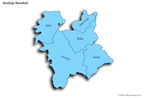 Contoh Peta untuk Srednje-Banatski (biru,bayangan)