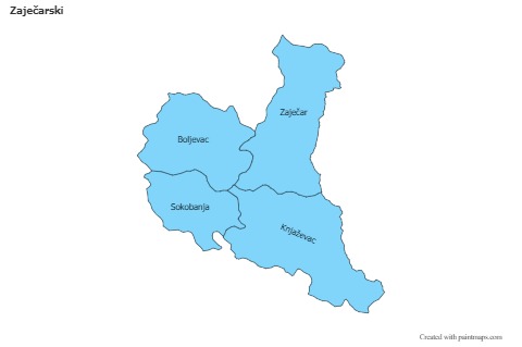Contoh Peta untuk Zaječarski (biru)