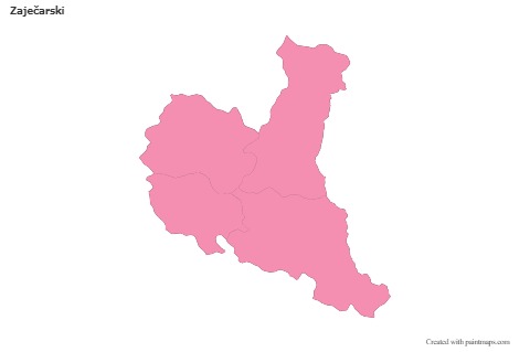 Contoh Peta untuk Zaječarski (merah jambu,garis besar)
