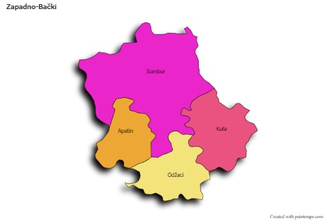 Contoh Peta untuk Zapadno-Bački (berwarna,bayangan)