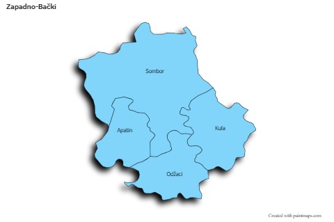 Contoh Peta untuk Zapadno-Bački (biru,bayangan)