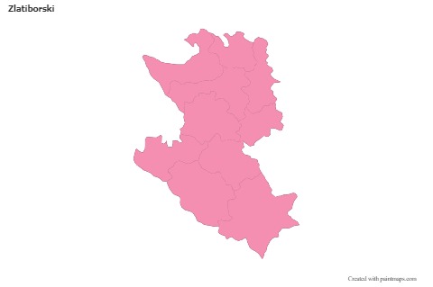 Contoh Peta untuk Zlatiborski (merah jambu,garis besar)