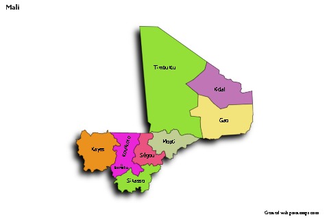 Sample Maps for Mali (colored,shadowy)