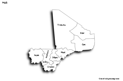 Sample Maps for Mali (black-white,shadowy)