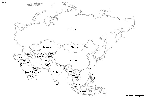 Sample Maps for Asia (black-white)